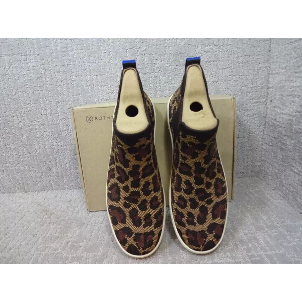 Rothy's Leopard Print Slip-On Ankle Booties - Brown & Black